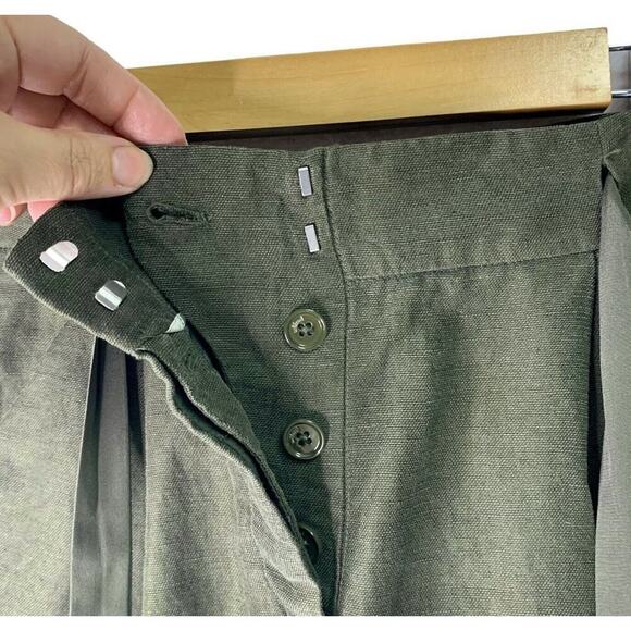 Aritzia Wilfred Allegra Lyocell Linen Shorts Women Size 0 Dark Olive NWT $78 - Picture 4 of 10